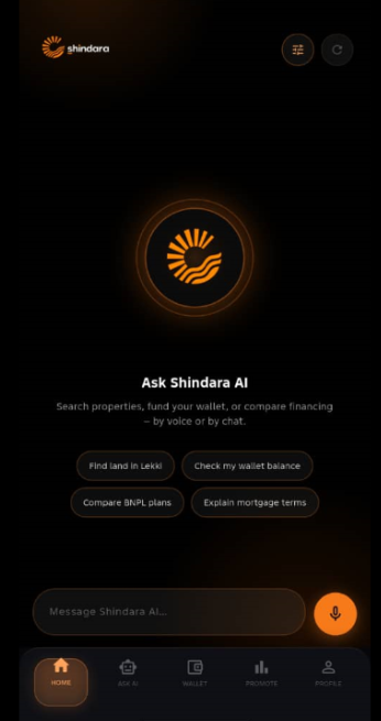 Shindara app interface